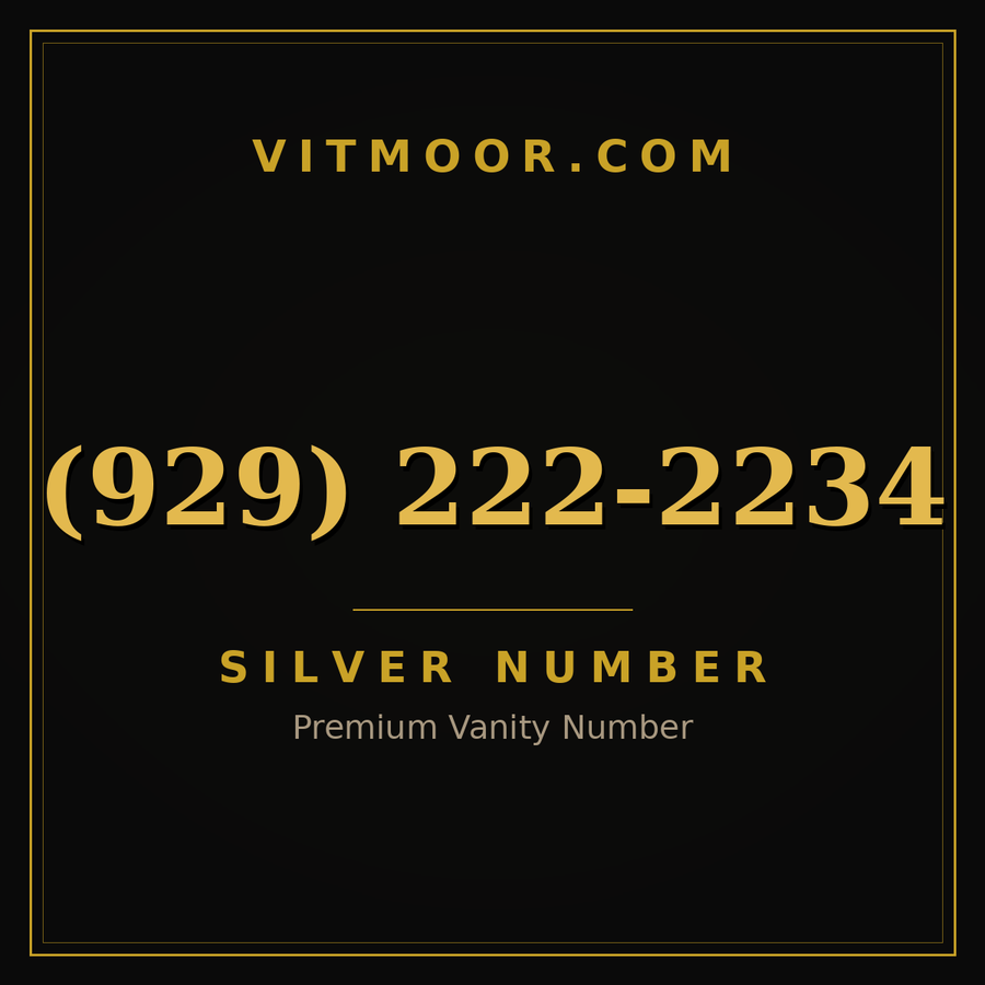 VITMOOR Silver premium number (929) 222-2234