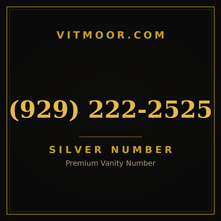 VITMOOR Silver premium number (929) 222-2525