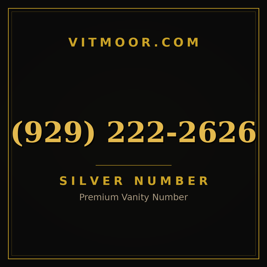 VITMOOR Silver premium number (929) 222-2626