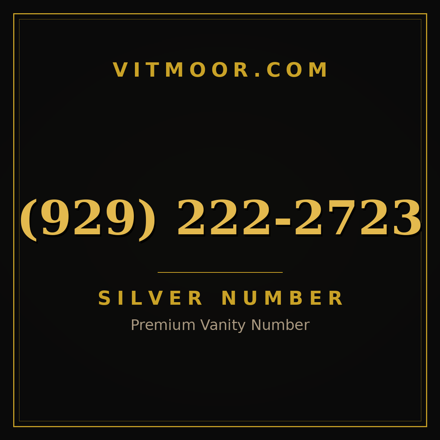 VITMOOR Silver premium number (929) 222-2723