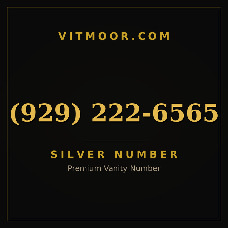 VITMOOR Silver premium number (929) 222-6565