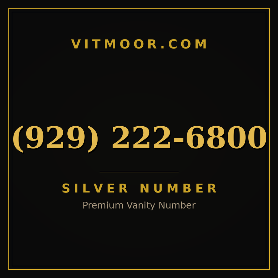 VITMOOR Silver premium number (929) 222-6800