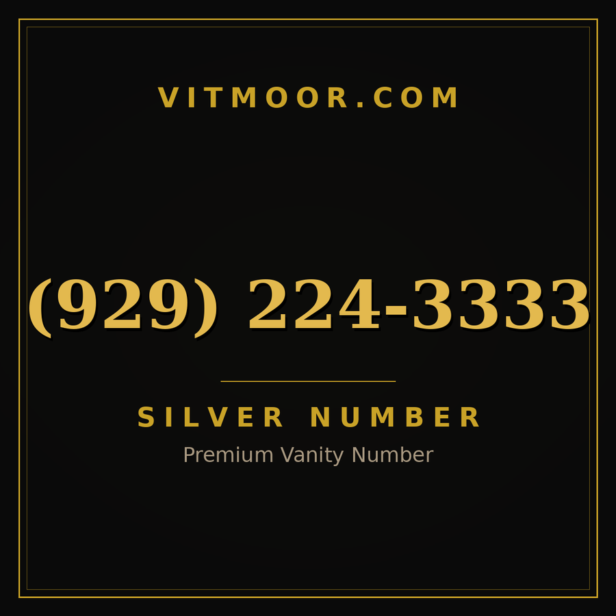 VITMOOR Silver premium number (929) 224-3333