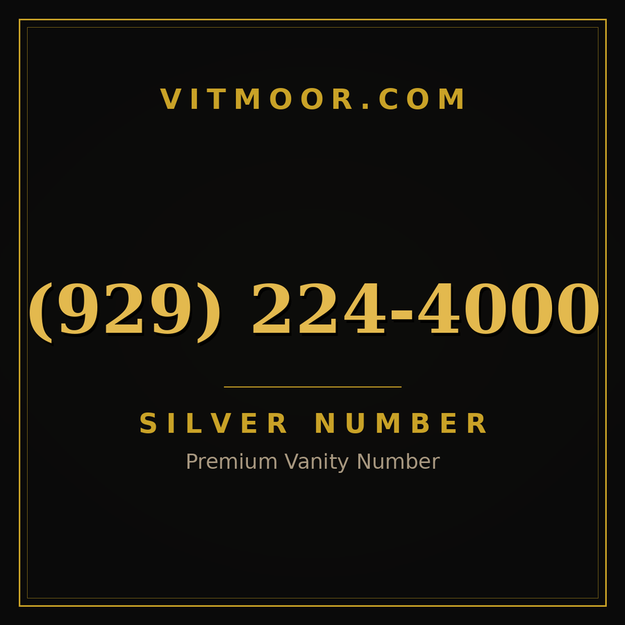 VITMOOR Silver premium number (929) 224-4000