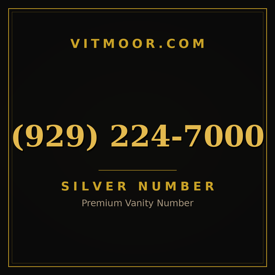 VITMOOR Silver premium number (929) 224-7000