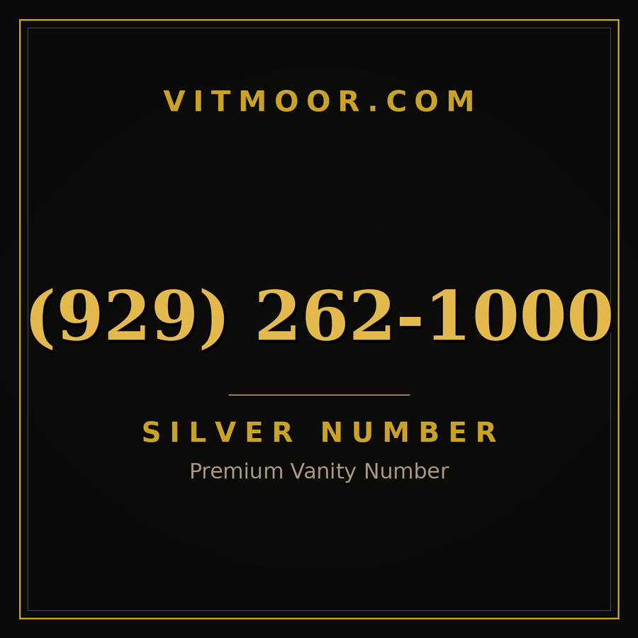 VITMOOR Silver premium number (929) 262-1000