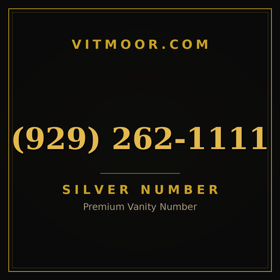 VITMOOR Silver premium number (929) 262-1111