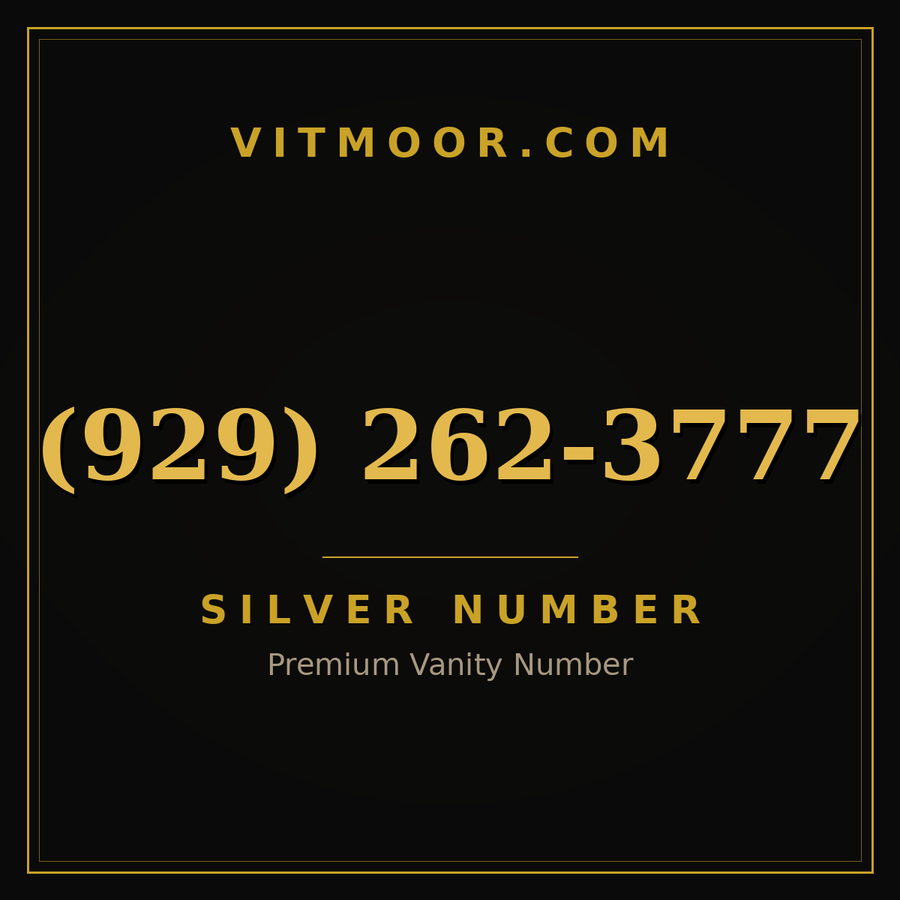VITMOOR Silver premium number (929) 262-3777