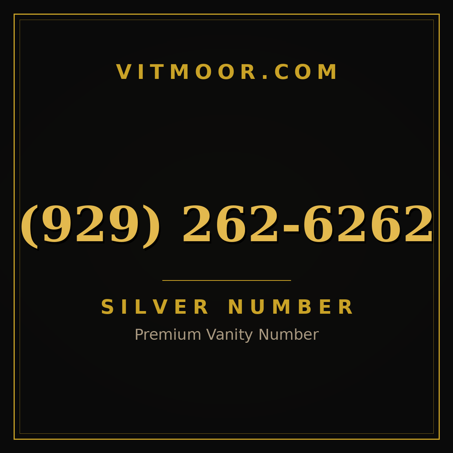 VITMOOR Silver premium number (929) 262-6262