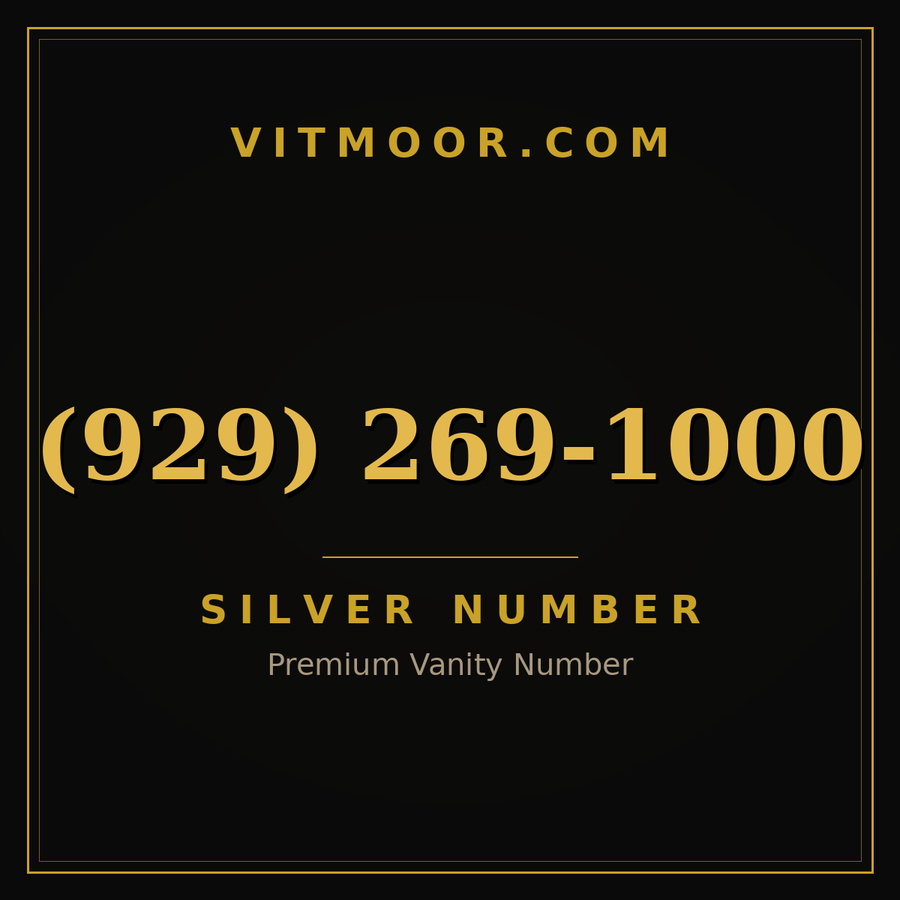 VITMOOR Silver premium number (929) 269-1000
