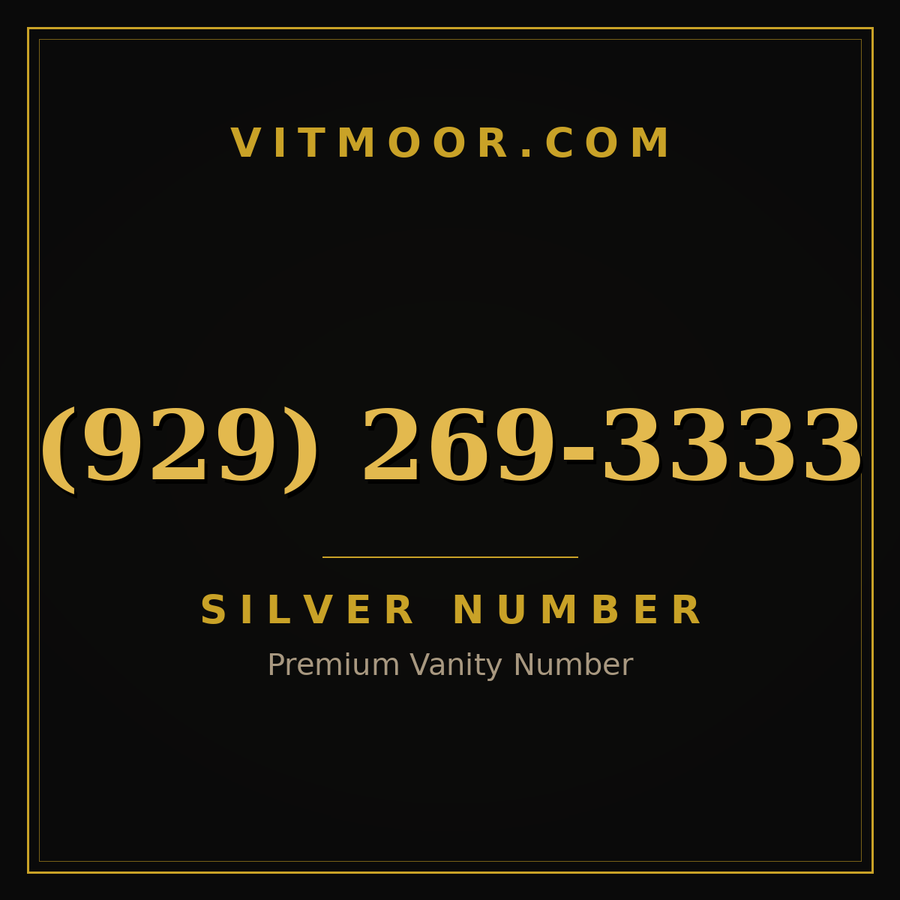 VITMOOR Silver premium number (929) 269-3333