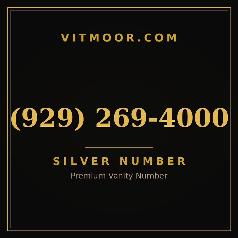 VITMOOR Silver premium number (929) 269-4000