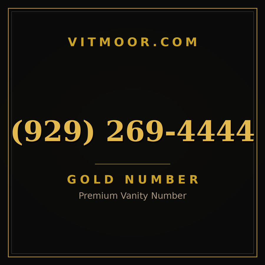 VITMOOR Gold premium number (929) 269-4444