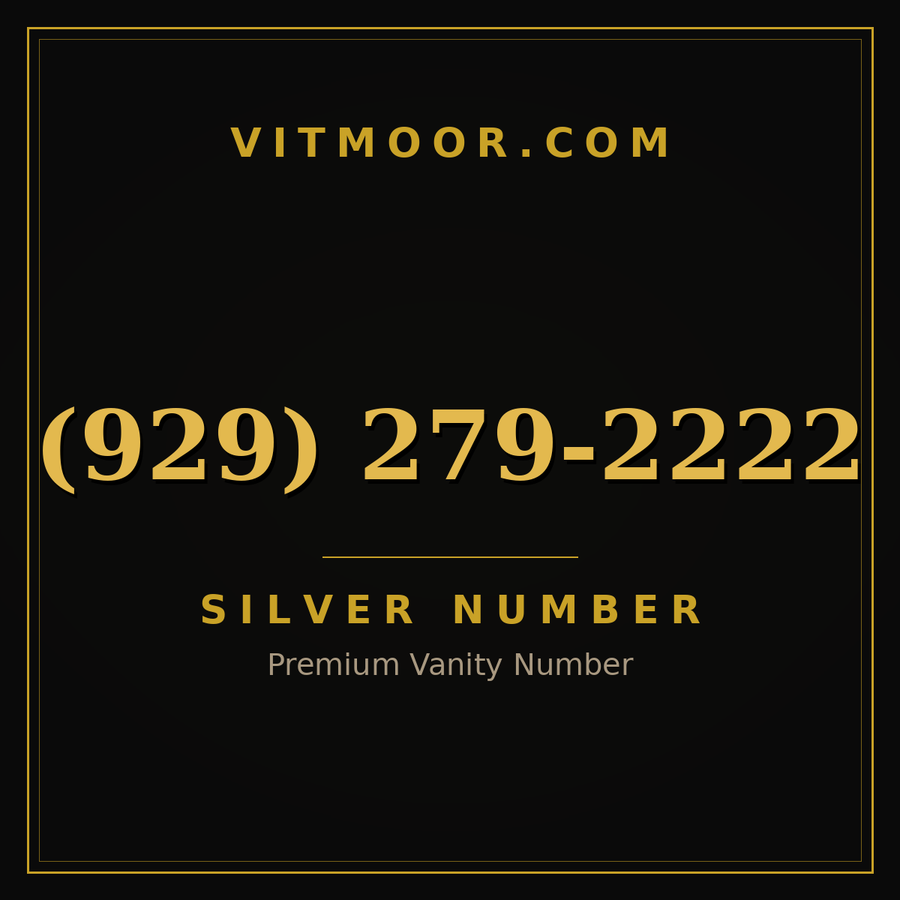 VITMOOR Silver premium number (929) 279-2222
