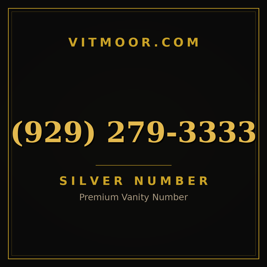 VITMOOR Silver premium number (929) 279-3333