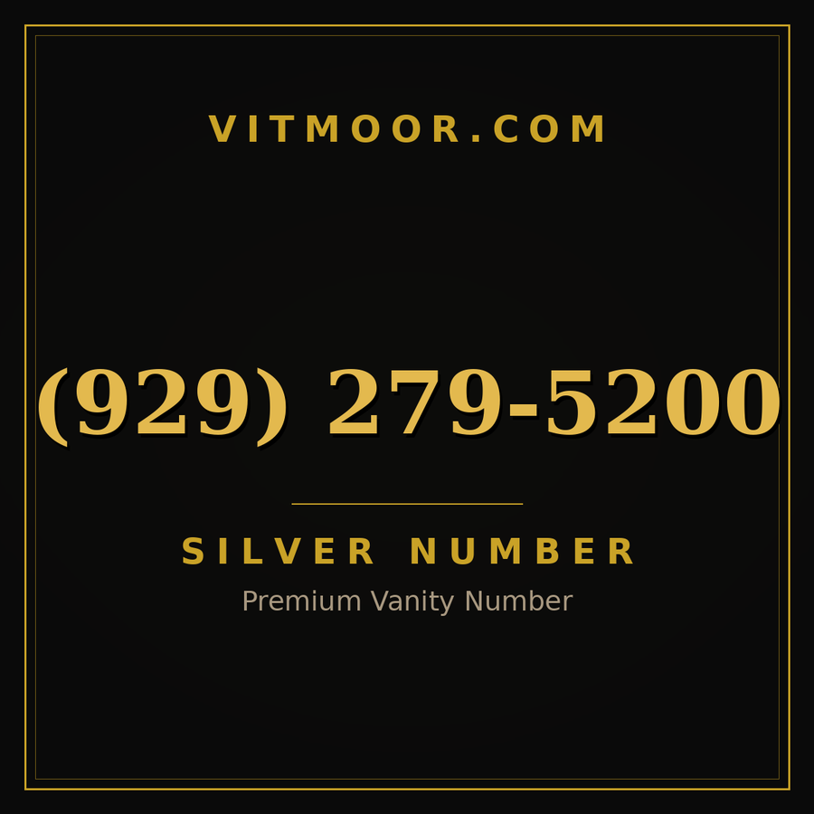VITMOOR Silver premium number (929) 279-5200