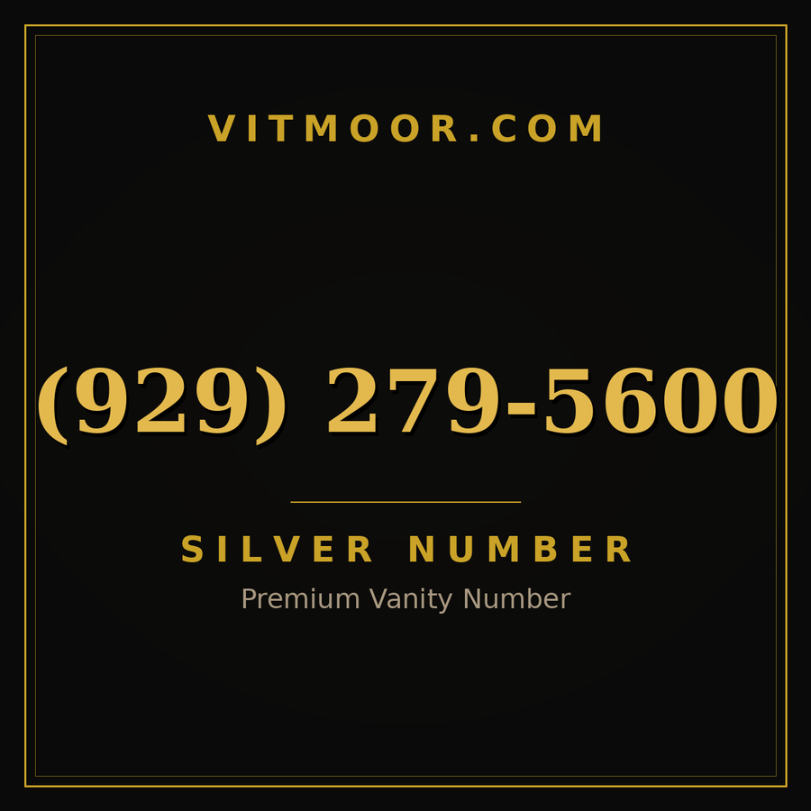 VITMOOR Silver premium number (929) 279-5600