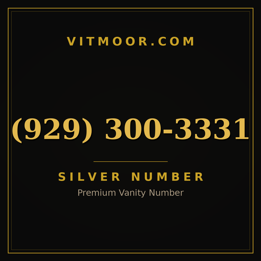 VITMOOR Silver premium number (929) 300-3331