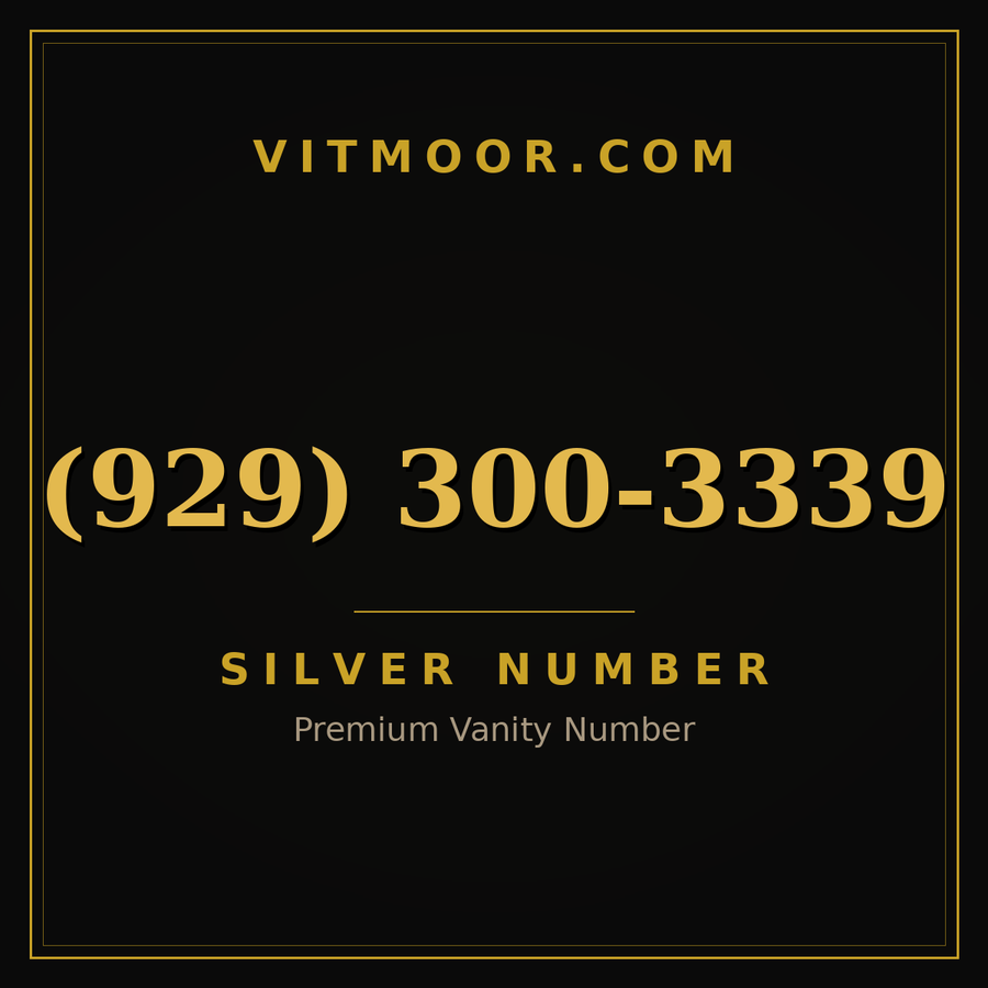 VITMOOR Silver premium number (929) 300-3339