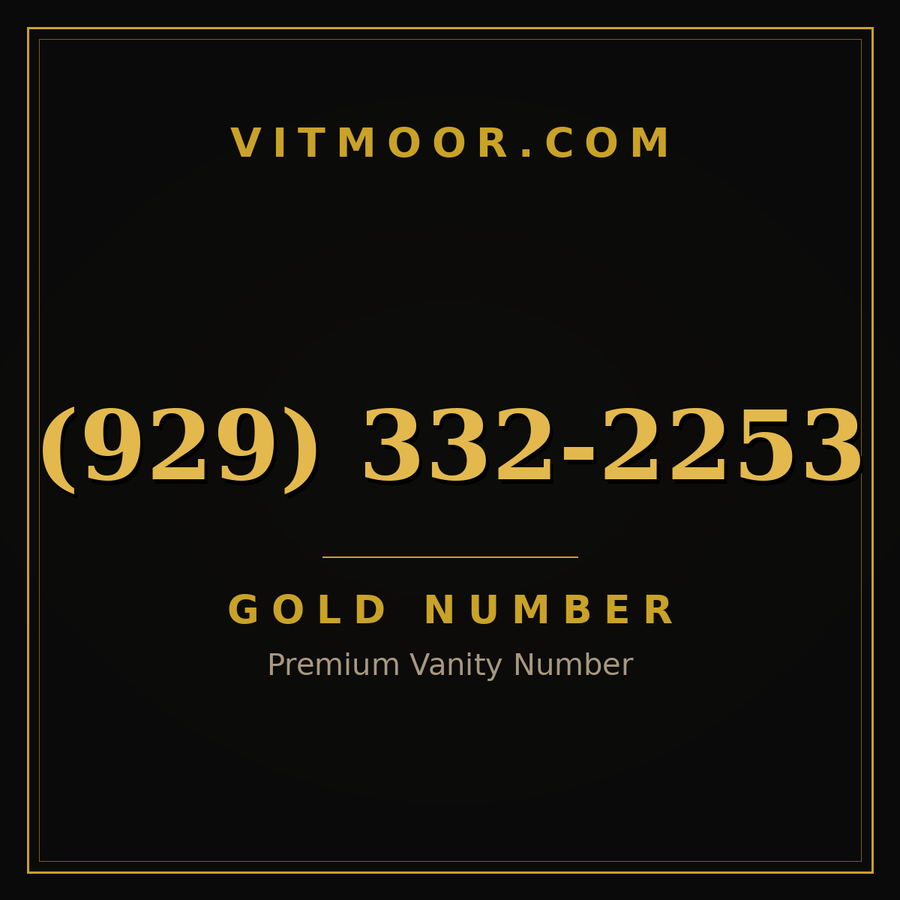 VITMOOR Gold premium number (929) 332-2253