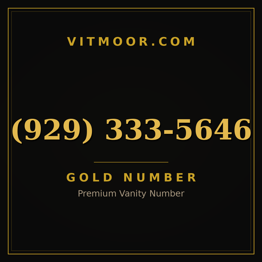 VITMOOR Gold premium number (929) 333-5646