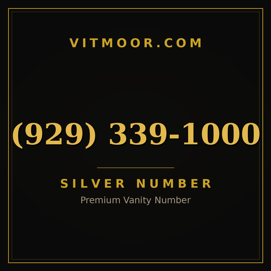 VITMOOR Silver premium number (929) 339-1000