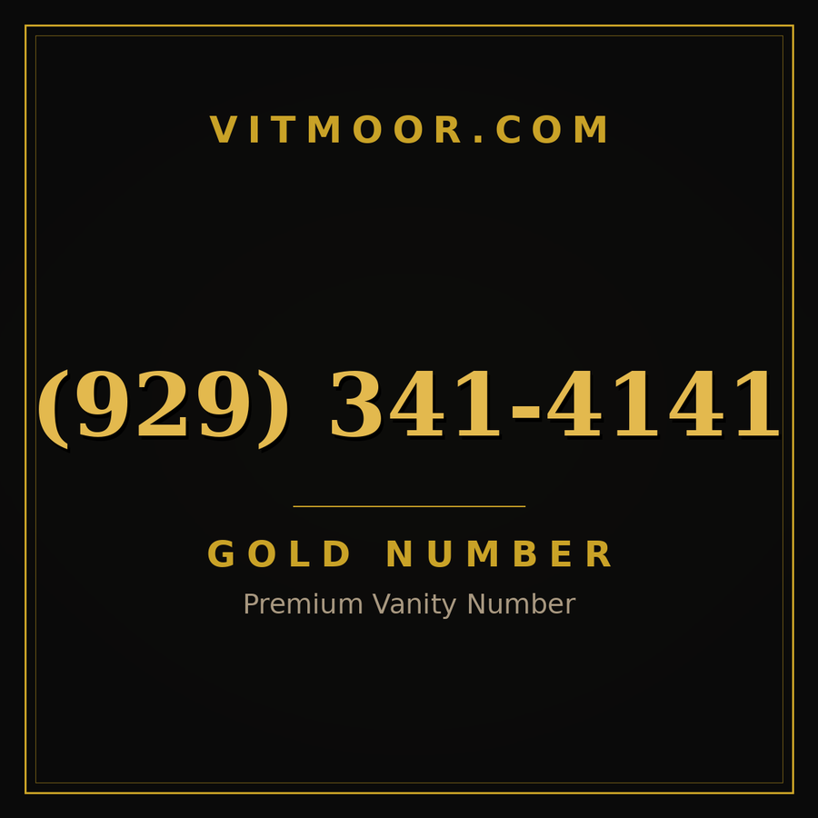 VITMOOR Gold premium number (929) 341-4141
