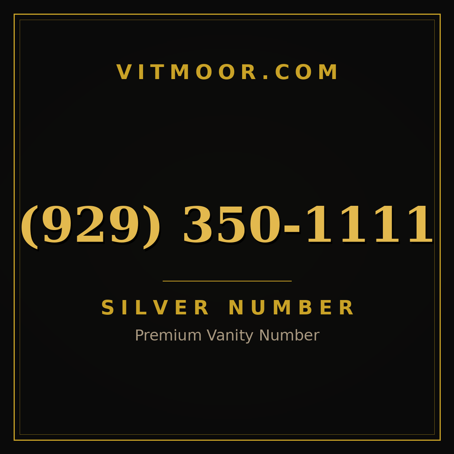 VITMOOR Silver premium number (929) 350-1111