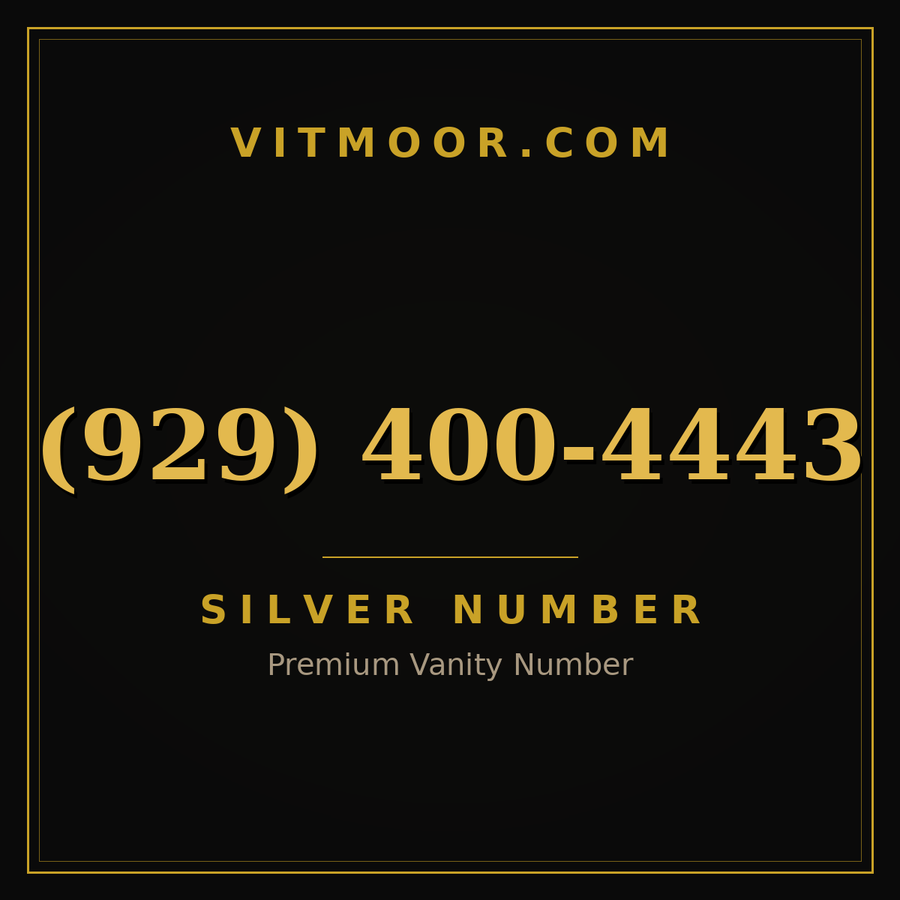 VITMOOR Silver premium number (929) 400-4443