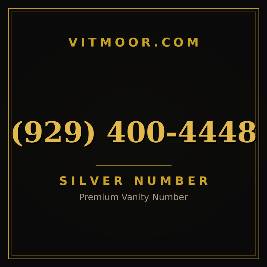 VITMOOR Silver premium number (929) 400-4448