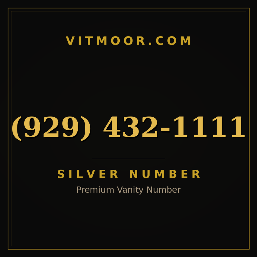 VITMOOR Silver premium number (929) 432-1111