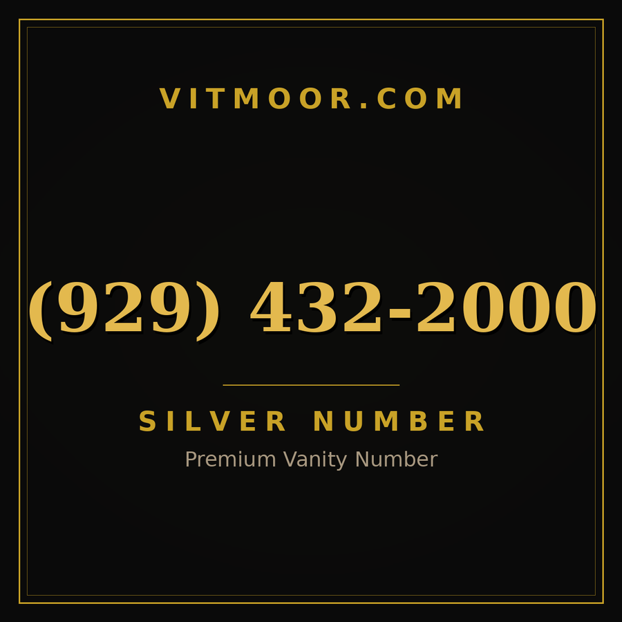 VITMOOR Silver premium number (929) 432-2000