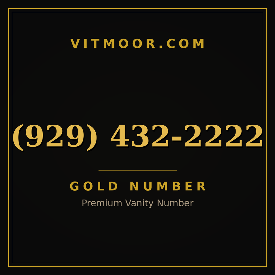 VITMOOR Gold premium number (929) 432-2222