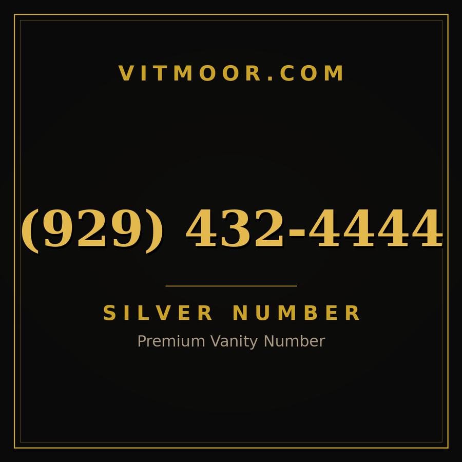 VITMOOR Silver premium number (929) 432-4444