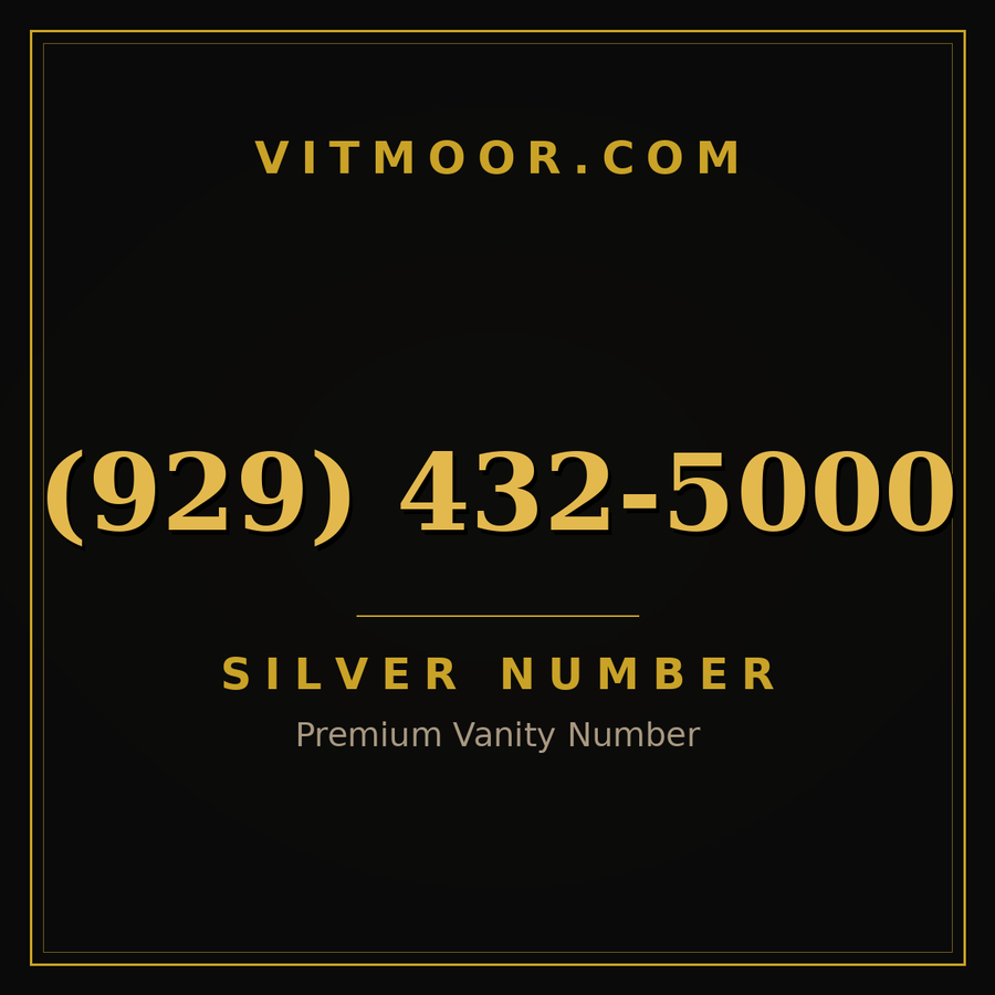VITMOOR Silver premium number (929) 432-5000