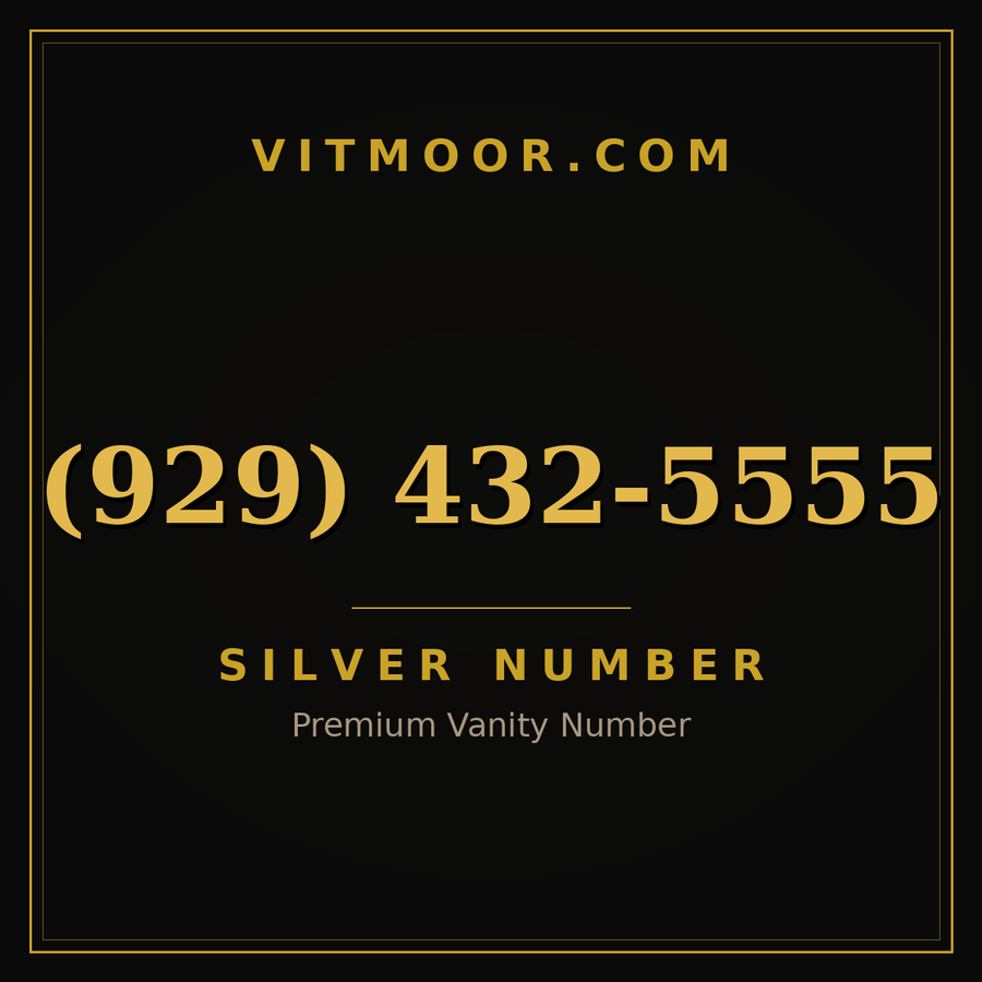 VITMOOR Silver premium number (929) 432-5555