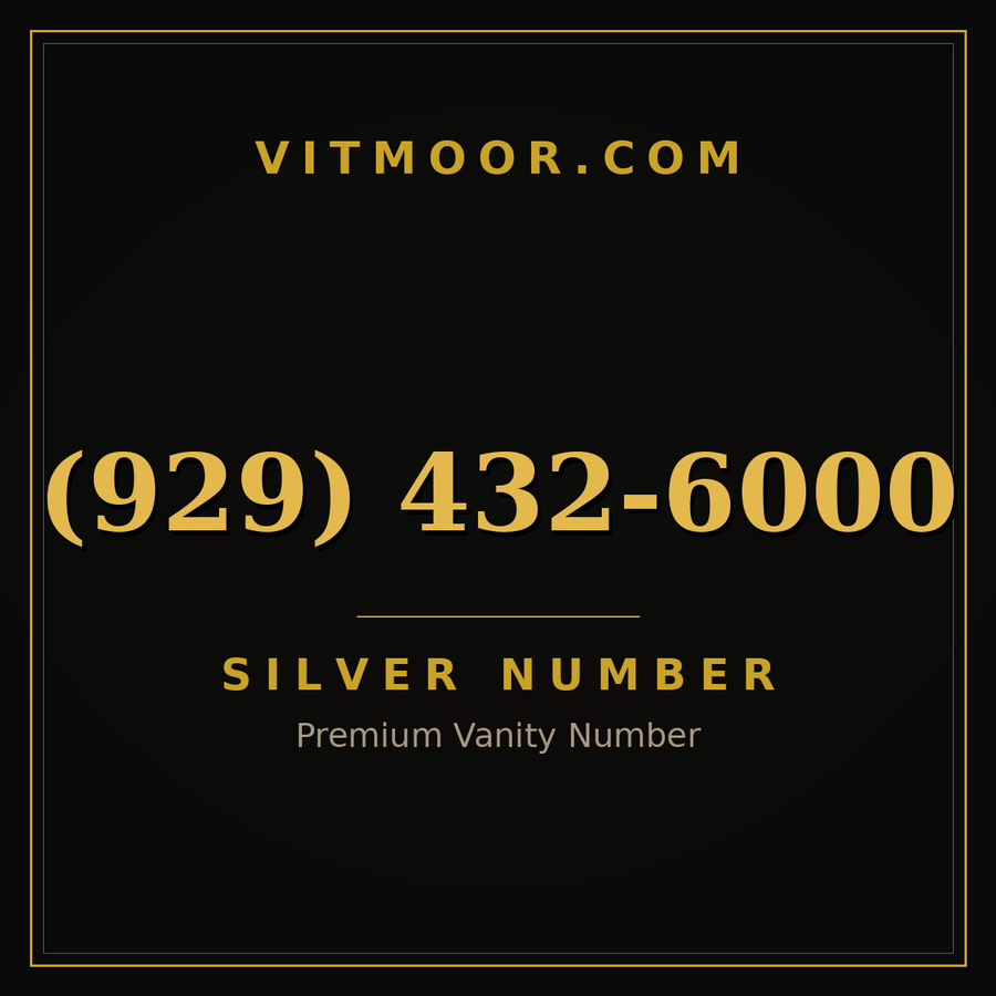 VITMOOR Silver premium number (929) 432-6000