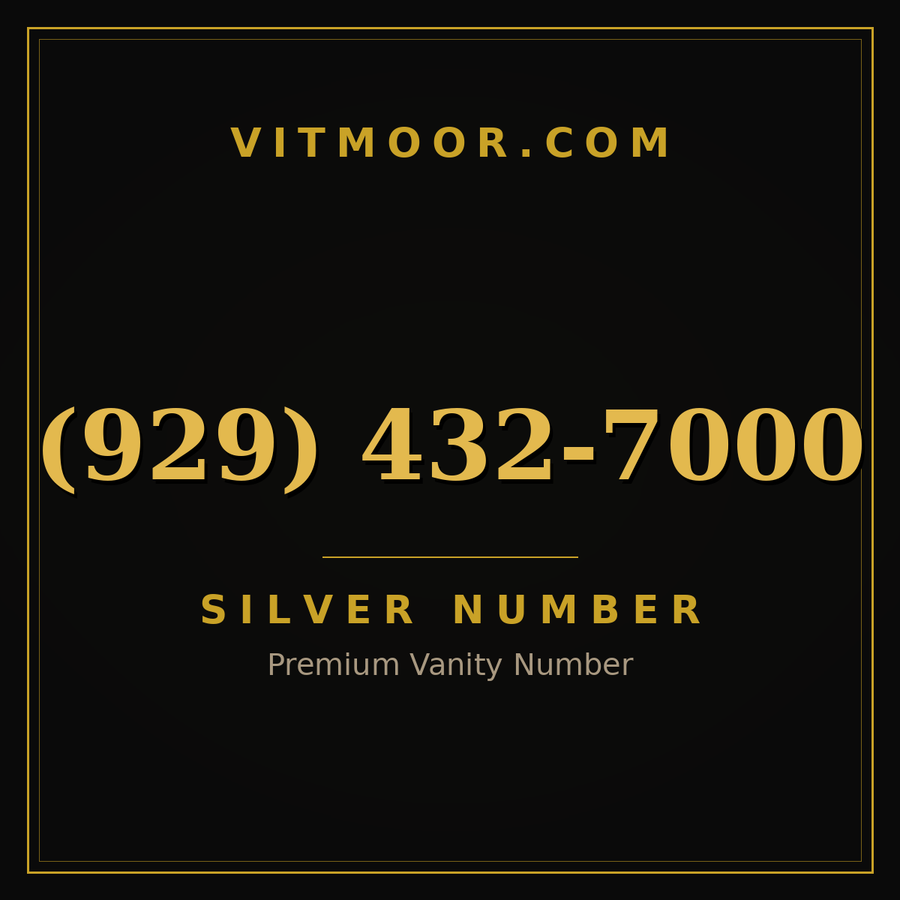 VITMOOR Silver premium number (929) 432-7000