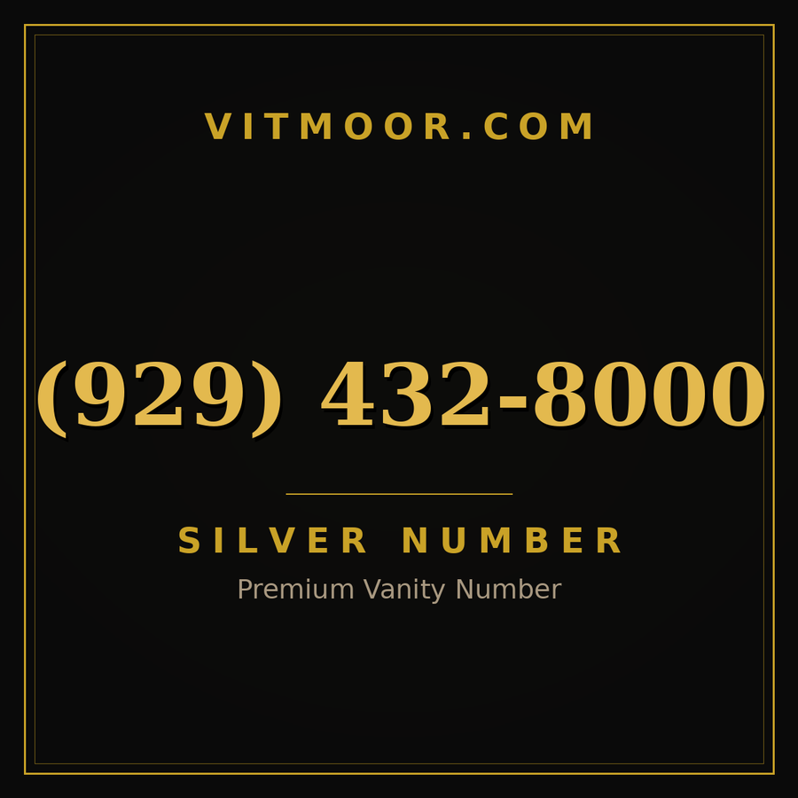 VITMOOR Silver premium number (929) 432-8000