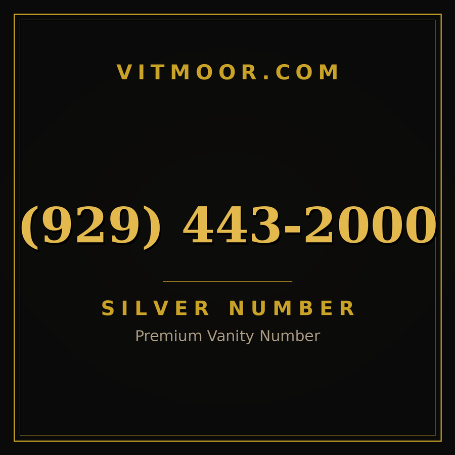VITMOOR Silver premium number (929) 443-2000