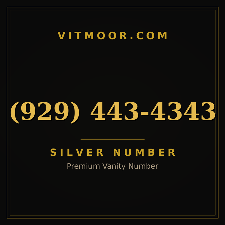 VITMOOR Silver premium number (929) 443-4343