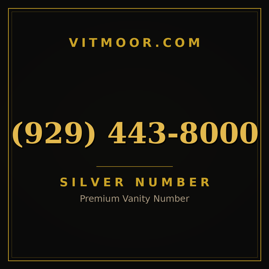 VITMOOR Silver premium number (929) 443-8000