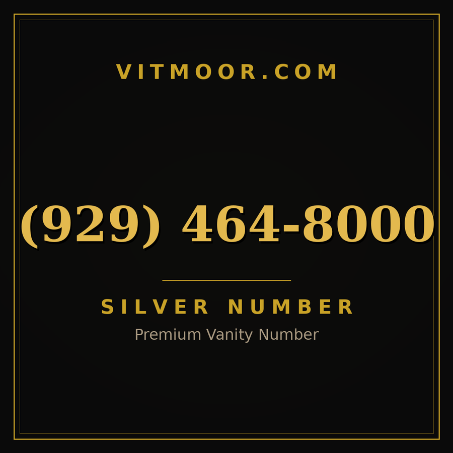 VITMOOR Silver premium number (929) 464-8000