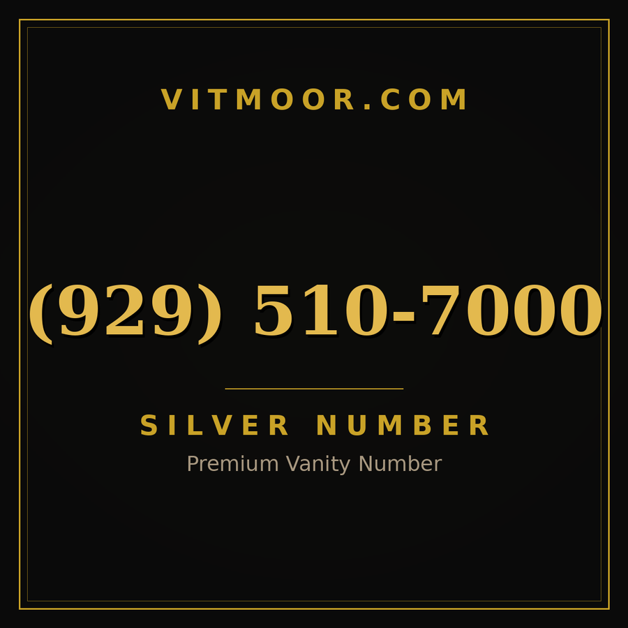 VITMOOR Silver premium number (929) 510-7000