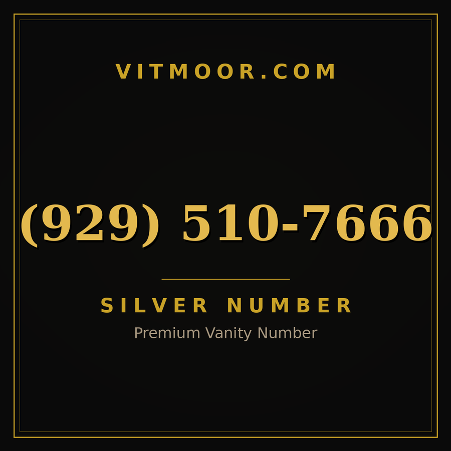 VITMOOR Silver premium number (929) 510-7666