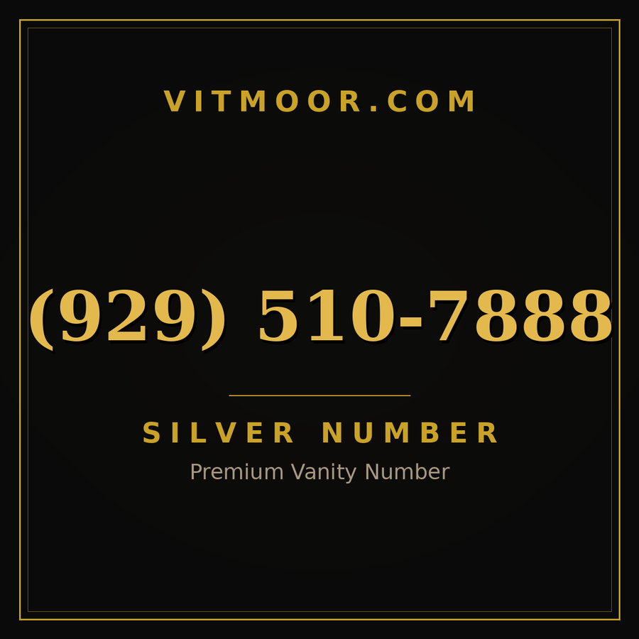 VITMOOR Silver premium number (929) 510-7888