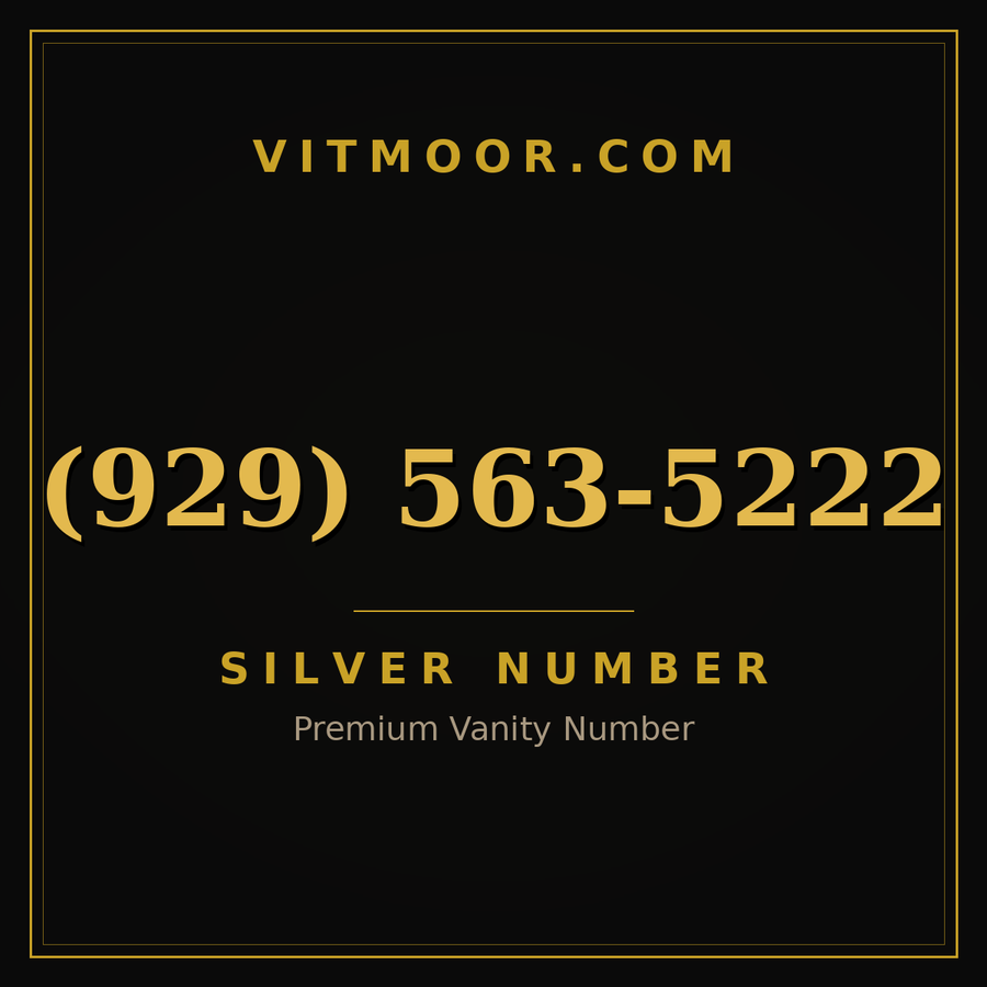 VITMOOR Silver premium number (929) 563-5222
