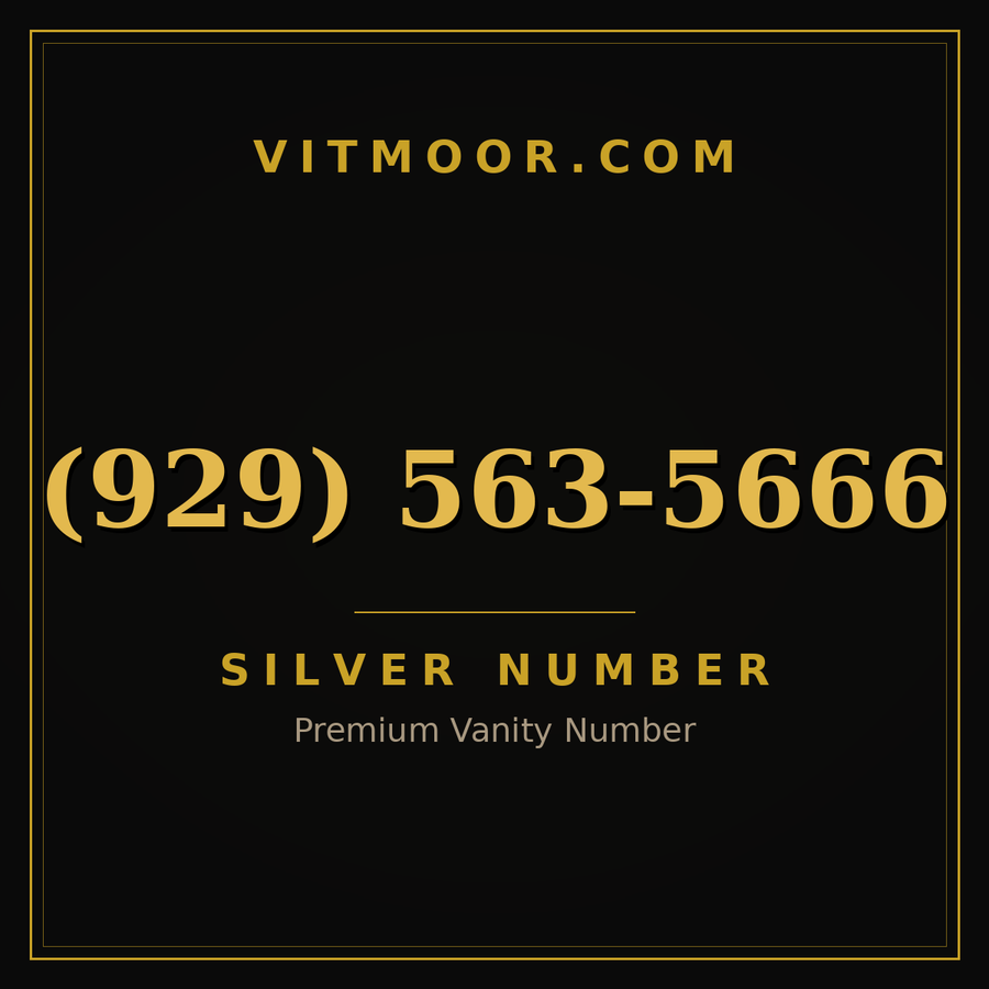 VITMOOR Silver premium number (929) 563-5666