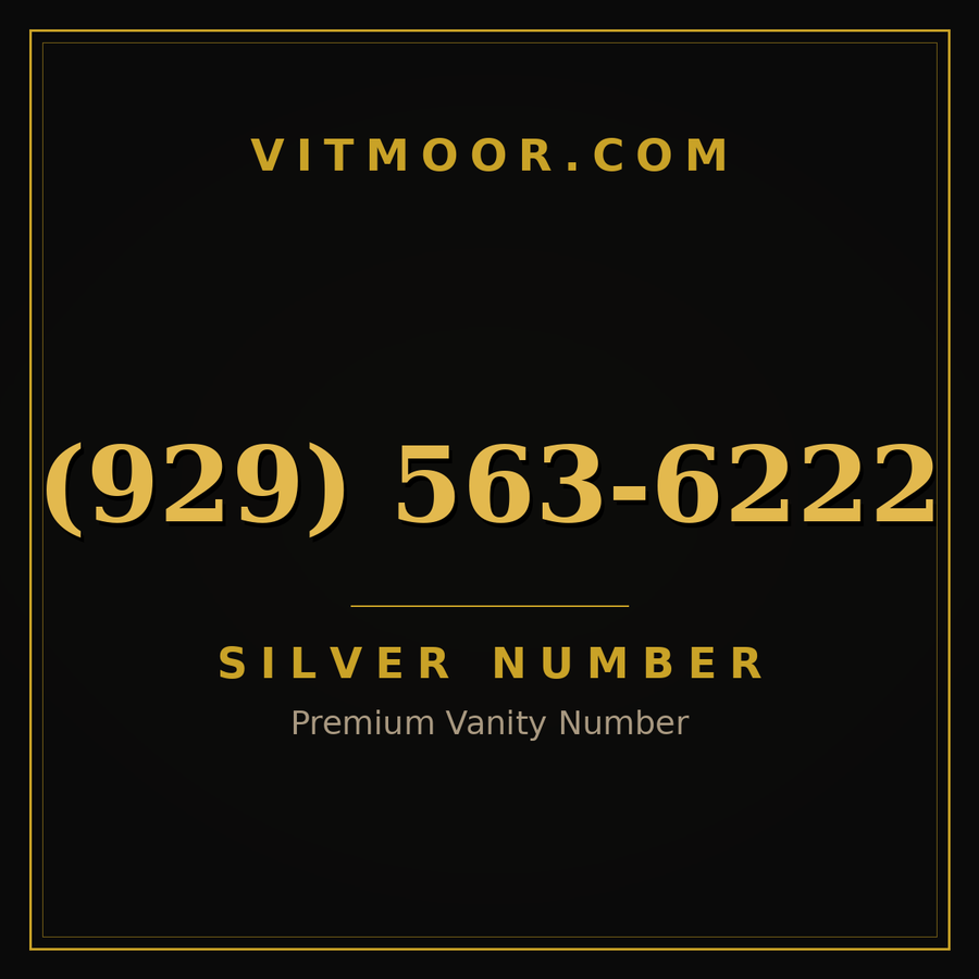 VITMOOR Silver premium number (929) 563-6222