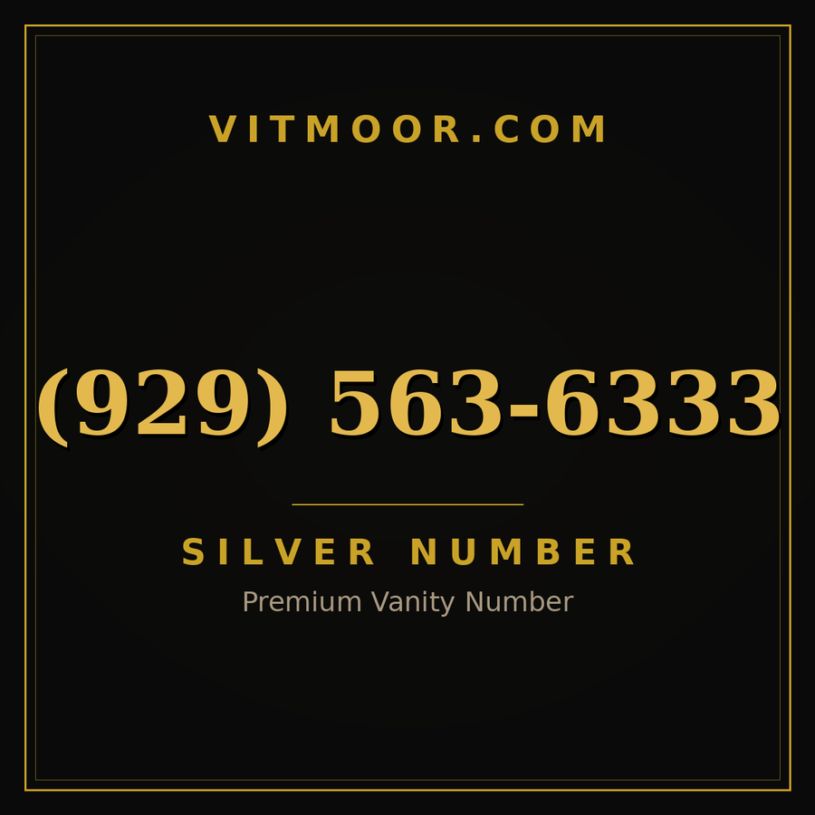 VITMOOR Silver premium number (929) 563-6333
